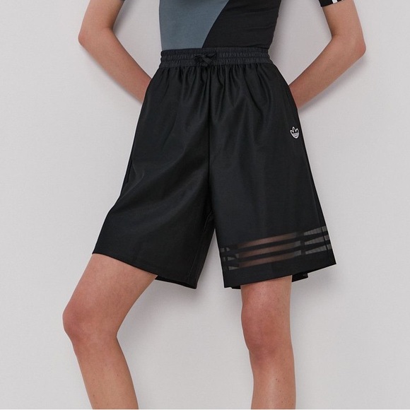 adidas Pants - adidas Black Logo Shorts w/ Transparent 3-Stripes